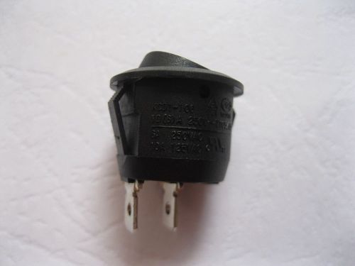 6 pcs rocker switch 2pin 6a 10a circular black kcd1-106 for sale