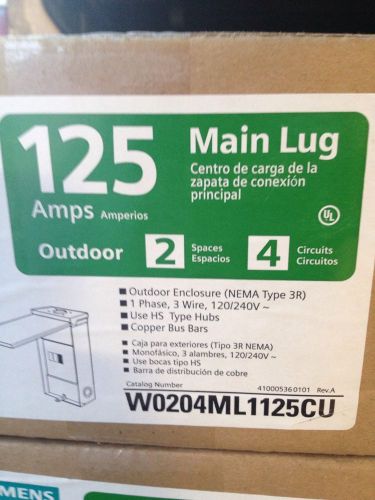 Siemens w0204ml1125cu 125 amp 2-sp 4-circ. ***last one*** for sale