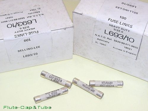 4pcs belling lee l693 10a / 230vdc / 440vac 6.3*32mm sand filled ceramic fuses. for sale