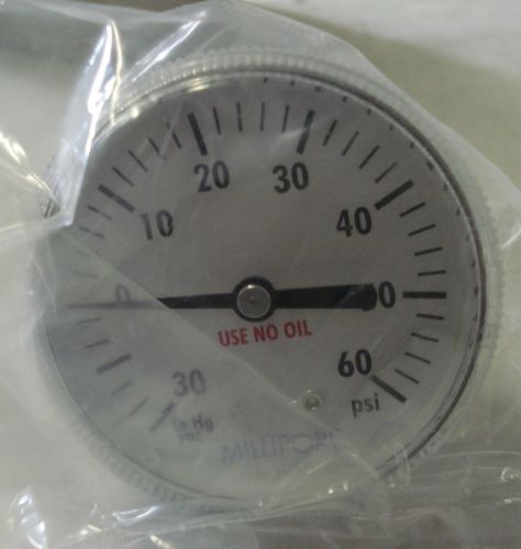 MILLIPORE C122-30-60-PSI-VW PRESSURE GAUGE,MODEL:GA0001507308 DIAL:30-60PSI