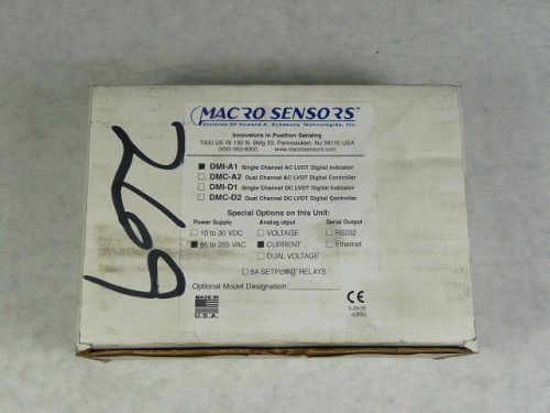 Macro Sensors DMI-A1 DMI-A1-130 LVDT Single Channel Indicator 85-265VAC ! NEW !