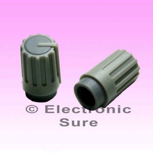 2 x Knob Grey with Grey Mark for Potentiometer Pot 6mm Shaft Diameter