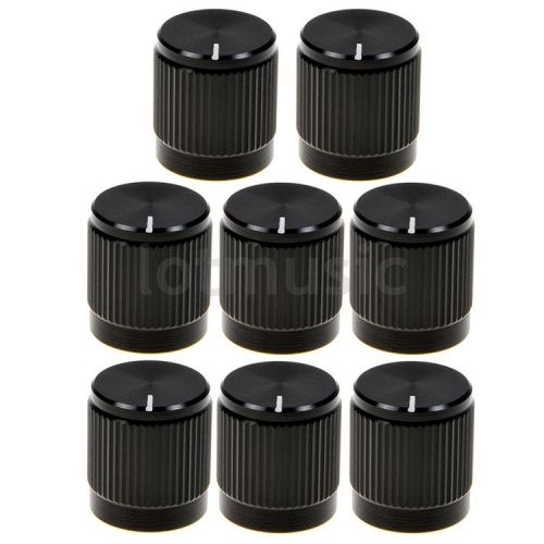 8 pcs Aluminium Alloy ?15x16mm 18T Insert Type Knobs Black