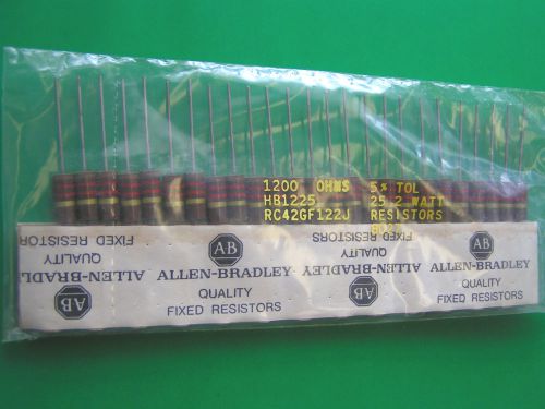 Lot of 25 Allen-Bradley 1200 ohm Resistors RC42GF122J resistor- NEW LOW PRICE