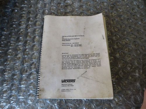 CINCINNATI MILACRON ARROW 500 CNC INSTALLATION ANS SETUP MANUAL FOR VICKERS BDS4