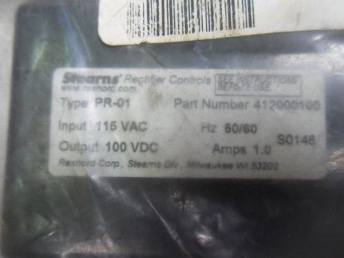 (I8-2) 1 NIB STEARNS PR-01 412000100 RECTIFIER