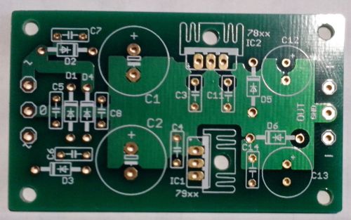 78xx/79xx 1A Dual Symmetric Power Supply, Voltage Regulator PCB (new!)