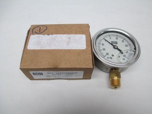 OCI INSTRUMENTS 3034L 30CL PRESSURE -30-30PSI 2-1/2IN 1/4IN NPT GAUGE D330329