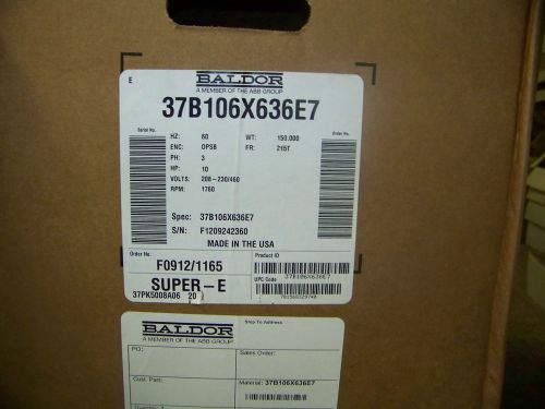 Baldor-Reliance Motor 3 Phase 60Hz ENC: OPSB HP 10 208-230/460V RPM1760