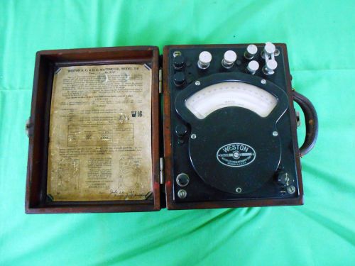 Weston Antique Vintage 1929 Model 310 AC &amp; DC PECO Wattmeter 0 - 75 Watts