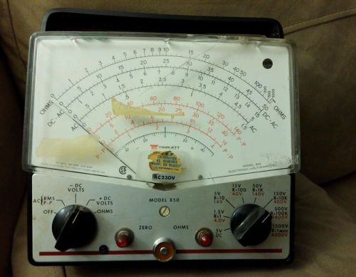 Triplett Model 850 Volt-Ohm Meter 117 ACV 60CPS .12Amp