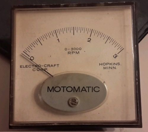 VINTAGE ELECTROCRAFT MOTOMATIC 0-3,000 RPM TACHOMETER PANEL METER