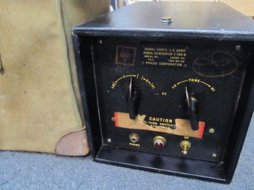 VINTAGE SIGNAL CORP I-196-B SIGNAL GENERATOR,CASE POWER CORD,USA COMPLETE,PHILCO