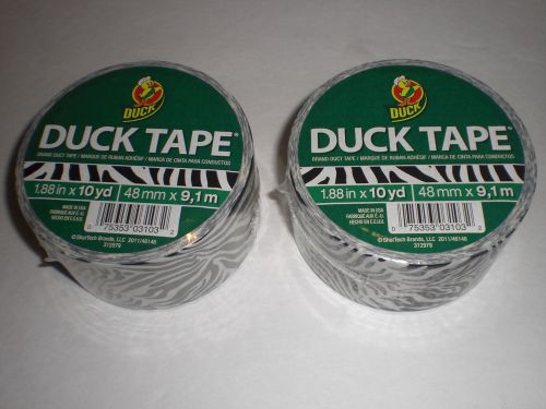 DUCK TAPE ZEBRA STRIPES 1.88 in x 10yd LOT OF 2