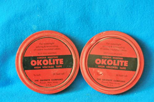 2 VINTAGE OKOLITE HIGH VOLTAGE TAPE - 3/4&#034; X 30 ft