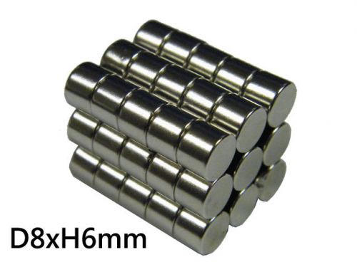 25 pcs super strong neodymium rare earth circle magnet n38 disc 8 mm  x 6 mm for sale