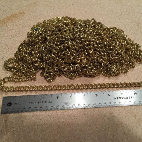 80&#039; gold tone color steel chain 1/2&#034; links for making key chains or ? nr! for sale