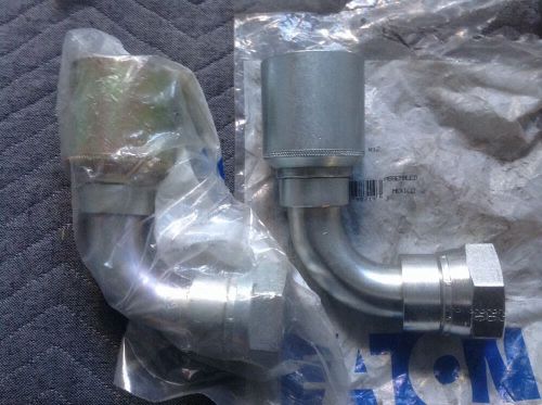 2 new 1-1/4&#034; eaton weatherhead crimp hose swivel elbow fitting jic 37 20u-677 for sale