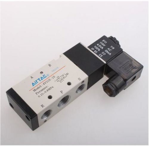 4v310-10 5ports2position single solenoid pneumatic air valve 3/8&#034; bspt ac110v for sale