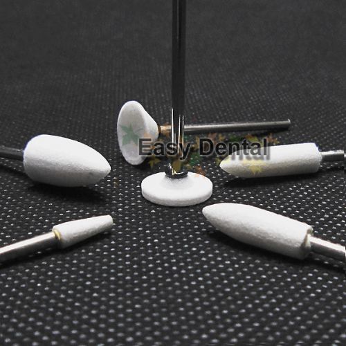 30PCS Dental Lab Gravel Ceramic White Finishing Stone FG Bur Polisher 2.35mm