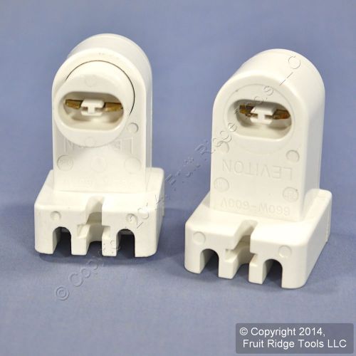 Leviton White HO T8 T12 Fluorescent Lamp Holder Light Socket 660W PAIR 464 + 465