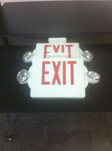 2 Exit Signs - Quick Mount Combo White Housing With Red Letters Exit Sign