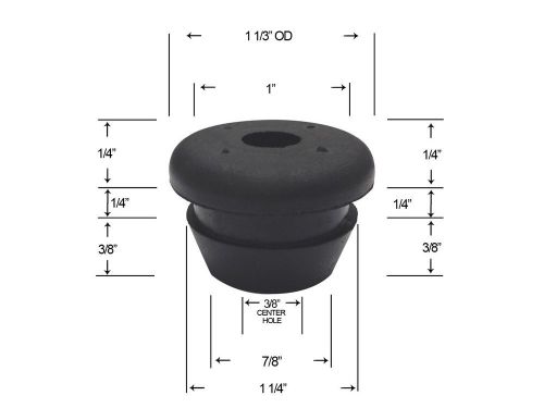 NINE 1&amp;1/3&#034; OD Rubber Grommets/Feet- 3/8&#034; Ctr Hole (New)