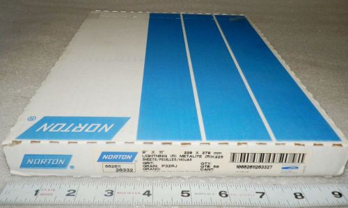 50 sheets new  norton 26332 p320j  sand paper k225  lightning metalite ((k10)) for sale