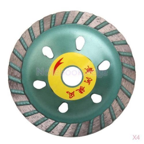 4x 10cm green segmented swirl concrete stone cutting diamond grinding cup wheel for sale