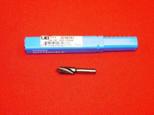 Union Butterfield 4710797 1/4&#034; 82 Degree Single Flute Countersink HSS 3/16 Shank