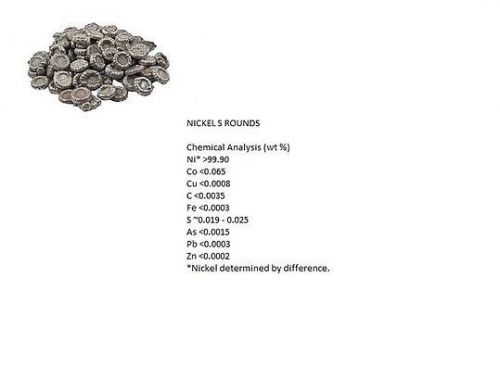 VALE Inco Electrolytic Nickel S-Rounds Anode - Plating 1lb.