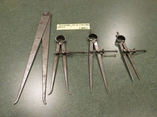 Vintage machinist inspection caliper &amp; divider lot-lufkin, sandow,union (381) for sale