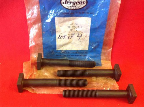 NOS Jergens 42306 Black Oxide T Bolts 1/2-13 x 4-1/4&#034;  Lot of 4 USA MADE