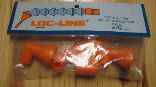 NEW 51829 LOC-LINE Flex Hose Nozzle 90 Deg Pk 4 Locline 1/2&#034; IN 3/8&#034; OUT 1.5&#034;