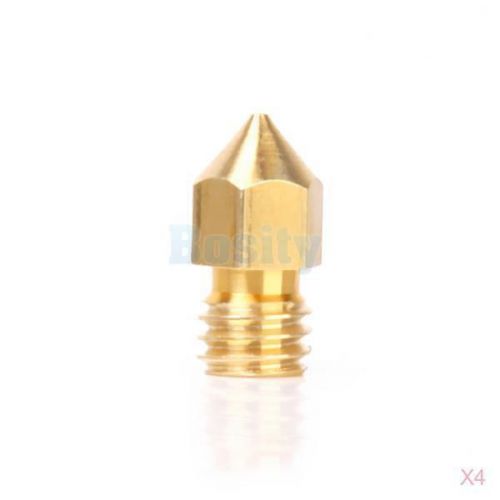 4pcs 0.4mm Copper Extruder Nozzle Print Head for 1.75mm Makerbot MK8 3D Printer