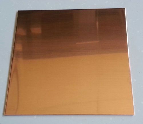 Copper Sheet Plate .021&#034; 16oz 24 gauge 6&#034; x 6&#034;