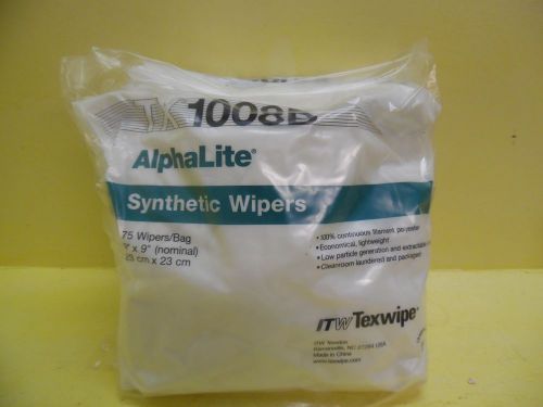 Case of 1500 tx1008b alphalite synthetic wipers 9&#034;x9&#034; texwipe 10 bags x 150 for sale