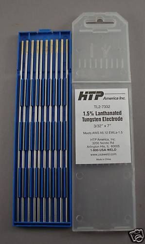 10 1.5% Lanthanated Tungsten TIG Electrode 3/32 7 Gold