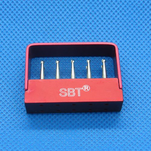 10pcs SBT Dental Carbide burs Round FG 4 For High speed Handpiece with Bur Block