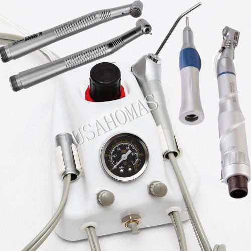 Dental 2H Portable Turbine Unit+Low speed handpiece kit+2X High Speed NSK Style