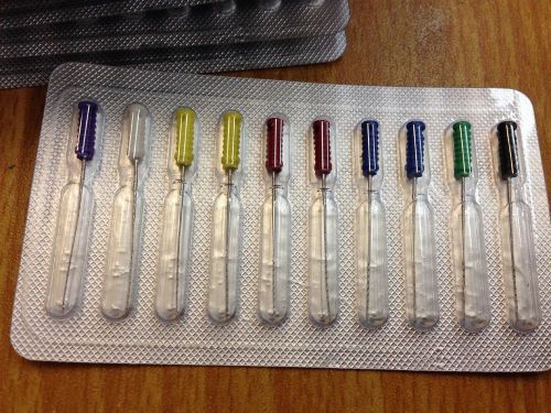 2 plate endodontic files root canal short barbed broaches 10pcs/plate excellent for sale