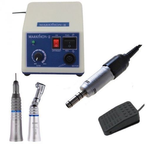 Dental Lab Marathon Micro Motor 35,000rpm N3 + Contra Angle + Straight Handpiece