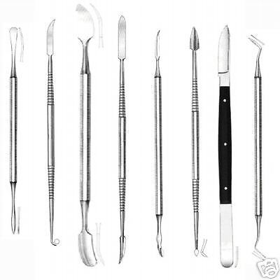 8 Dental Instruments Wax Carver &amp; Spatula Surgical Dent