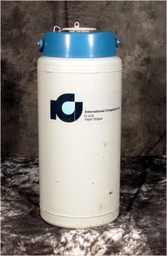 4-Liter LN2 Vapor SHIPPING DEWAR W/ 1 CANISTER, INTERNATIONAL CRYOGENICS IC-4VS