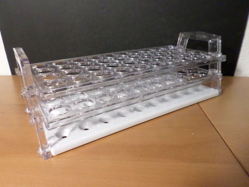 Nalgene polycarbonate 40-position 16-20mm test tube rack support holder handles for sale