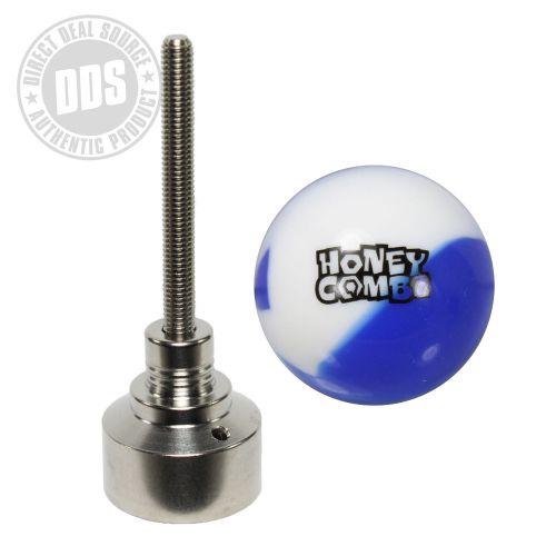 14mm 19mm titanium cap threaded w/ 1 hole + free honeycombz silicone ball for sale