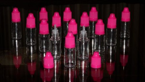 PINK CAP 50Pc 10ml plastic bottles Squeezable Dropper Bottles E- Liquid needle