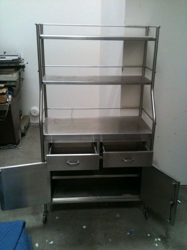 Vintage Stainless Steel Medical Cabinet