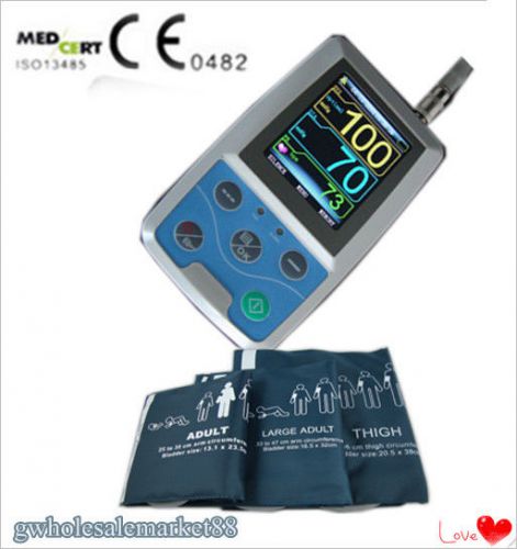 FDA 24 hours Ambulatory Blood Pressure Monitor ABPM * free 3 Cuffs PC software