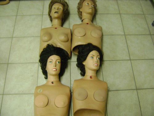 LOT OF 4X SIMA GAUMARD CPR NURSING MEDICAL TRAINING MANIKINS HEAD &amp; TORSO ONLY